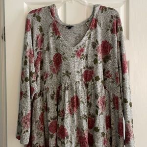 Torrid super soft floral babydoll hoodie